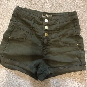Charlotte Russe green high waisted shorts.